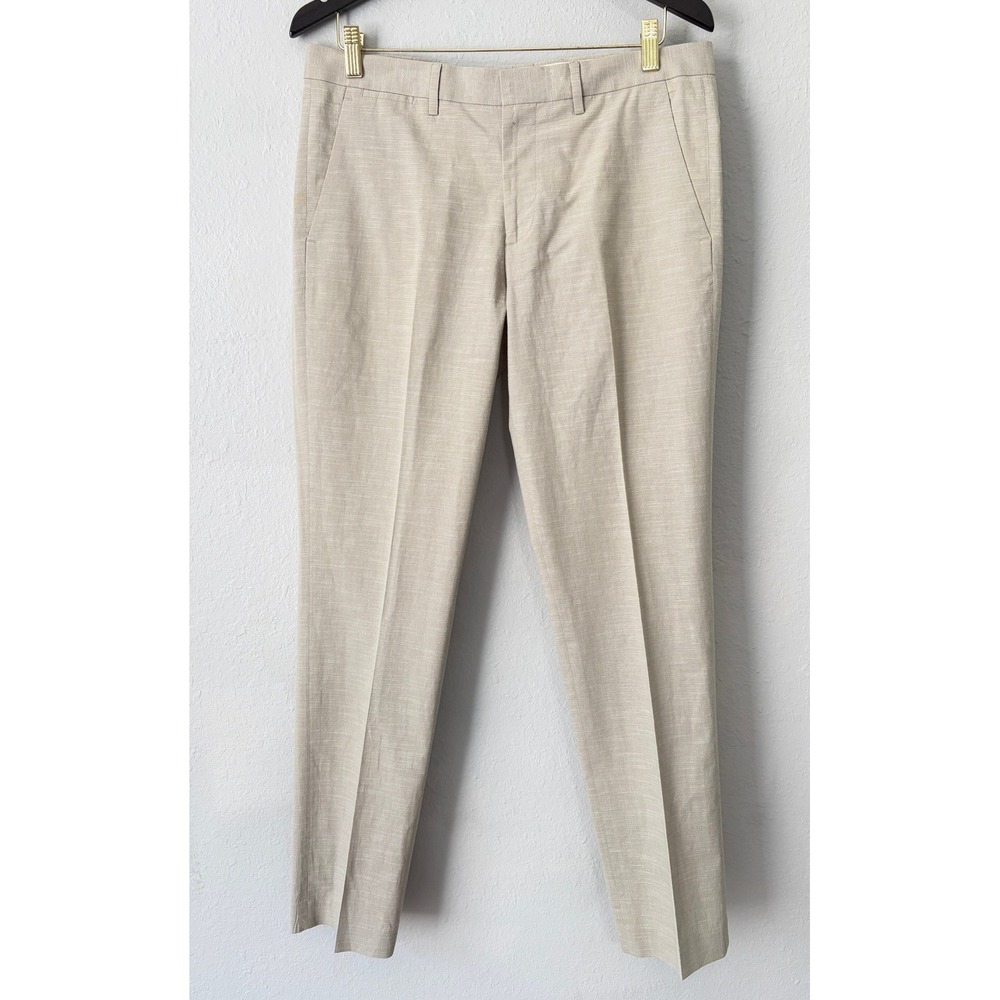 Express Mens Tan Beige Cotton Blend Innovator Dress Pants 31/32 Business Casual